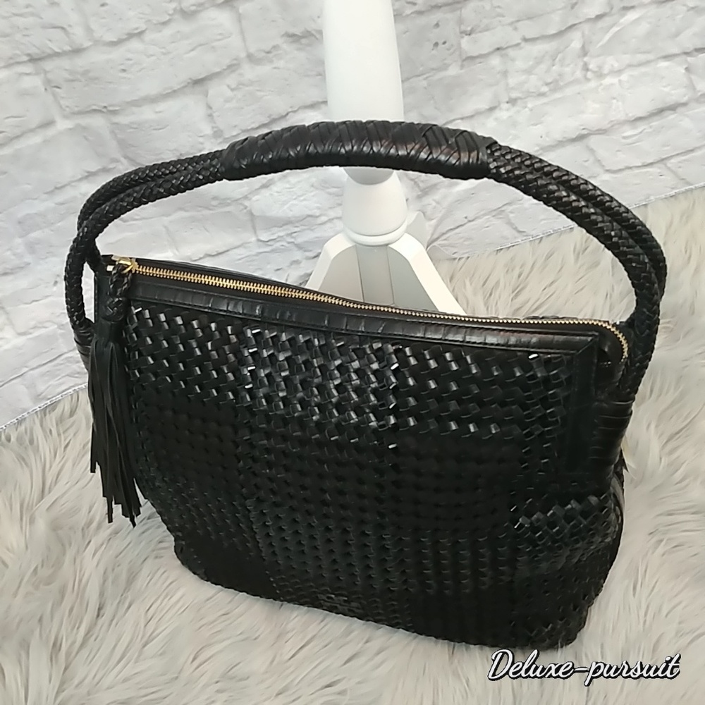 Tory Burch Taylor Woven leather hobo bag fringe